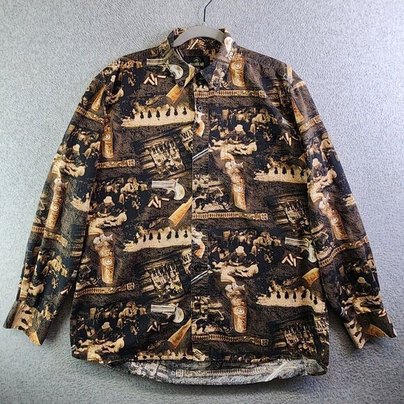 Vintage Redhead Shirt Mens L Western Saloon Billy The Kid Woodland Cabin Hunting - Picture 2 of 13